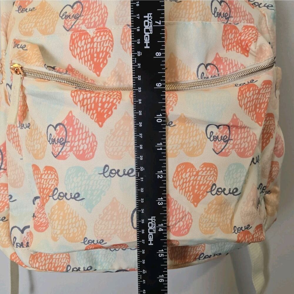 WHATS NEXT BRAND Backpack LOVE HEARTS Watercolor Pastels NEW 11x16" Lined School - Picture 8 of 9